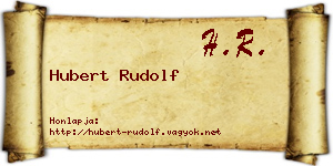 Hubert Rudolf névjegykártya